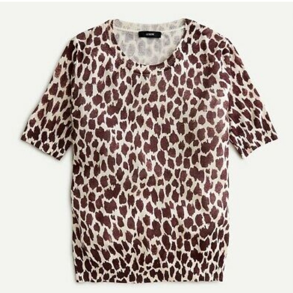 JCrew Silk Blend Giraffe Sweater Shirt